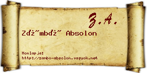 Zámbó Absolon névjegykártya