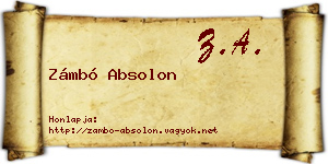 Zámbó Absolon névjegykártya